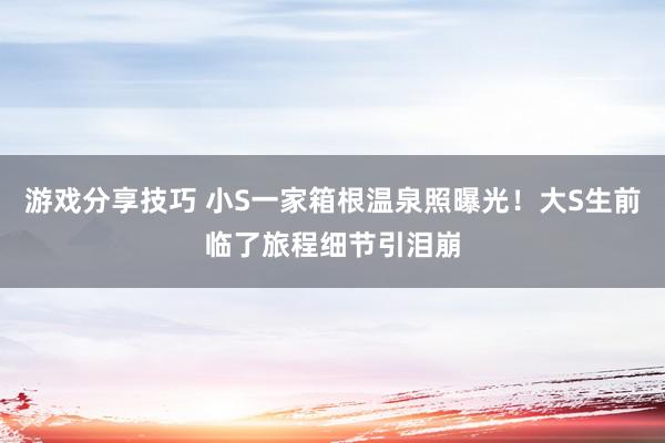 游戏分享技巧 小S一家箱根温泉照曝光！大S生前临了旅程细节引泪崩